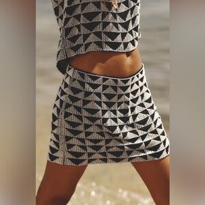 Zara Black White Beaded Skirt